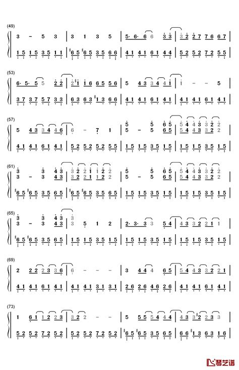 喜帖街钢琴简谱 数字双手 谢安琪 简谱网