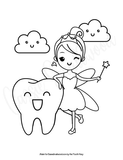 Tooth Fairy Coloring Sheet Cassie Smallwood