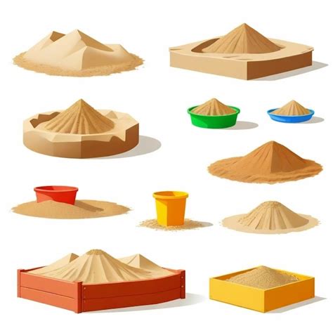 A Collection Of Sand Sculptures Including Sand And Sand Premium Ai