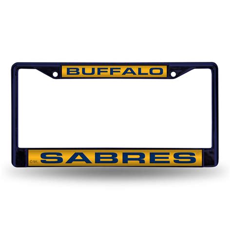 Buffalo Nhl Sabres Navy Painted Metal Laser Cut License Plate Frame