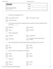 Understanding Sorting Algorithms Mid Term Assessment Questions