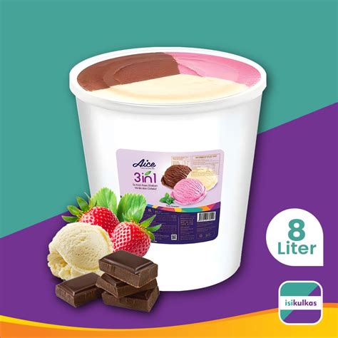 Jual Ice Cream Aice Rasa Mix Es Krim Neopolitan Ember Liter