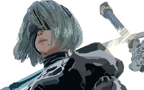 Artstation 2b Nier Automata Pixel Art