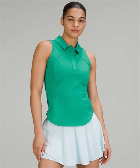 Lululemon Quick Dry Sleeveless Polo Shirt Maldives Green Lulu Fanatics