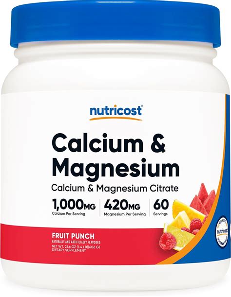 Amazon Nutricost Calcium Magnesium Powder Fruit Punch