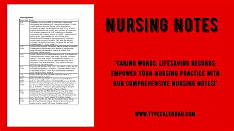 Free Printable Nursing Notes Templates Word Pdf