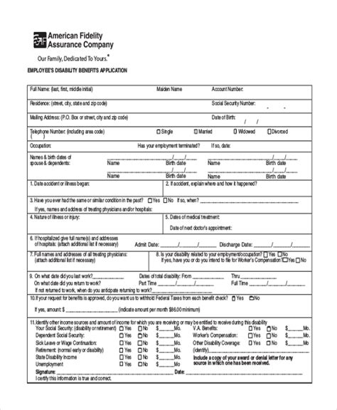 Free 9 Sample Disability Claim Forms In Pdf Ms Word