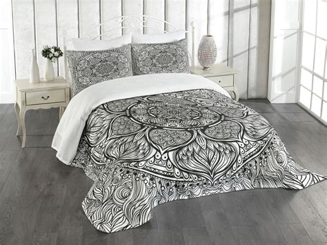 Ambesonne Ethnic Quilted Bedspread Set Pcs Mandala Inspired Native