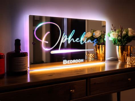 Personalized Name Mirror Led Light Light Up Mirror Night