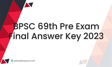 BPSC 69th Pre Exam Final Answer Key 2023 SarkariJobsSearch