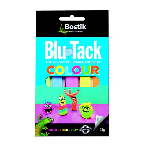 Bostik Blu Tack Colour 75g Pack Of 10 Stationery