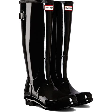 Hunter Original Womens Gloss Rain Boots Black Elliottsboots