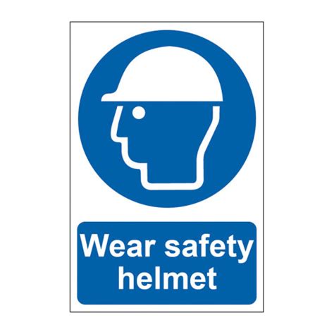 Centurion ‘wear Safety Helmet Sign Self Adhesive Semi Rigid Pvc