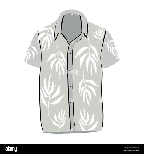 Dress Shirts Button Down Short Sleeve Vector Illustration Isolated