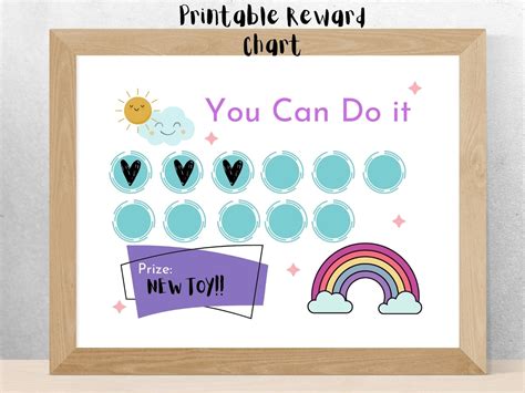 Printable Rainbow Reward Chart Girl S Sticker Chart Etsy