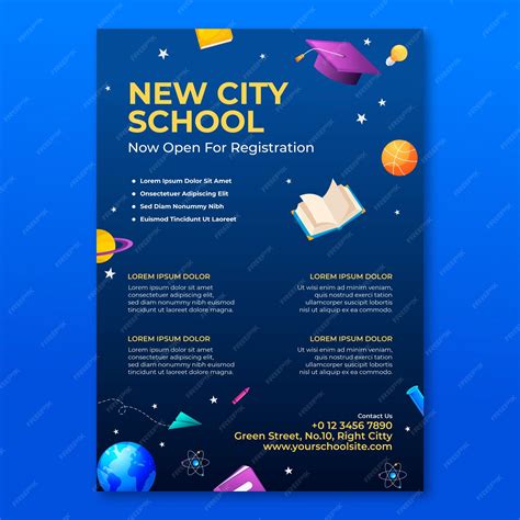 Premium Vector Gradient School Academy Poster Template