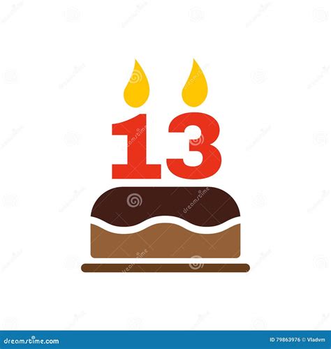 Birthday Cake Candles Form Number 13 Icon Birthday Symbol Flat Stock Illustrations – 7 Birthday ...