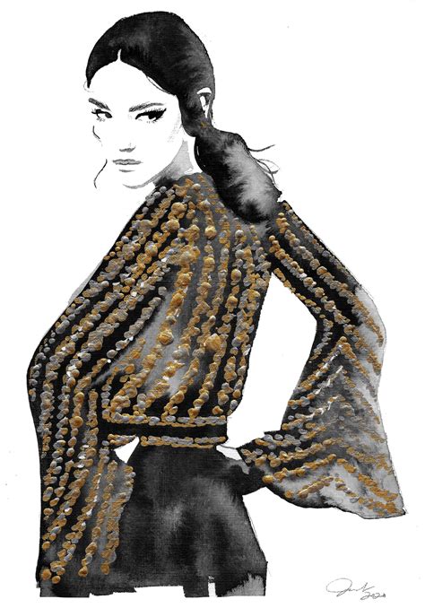 Sequins And Sass Print From Original Mixed Media Fashion Illustration By