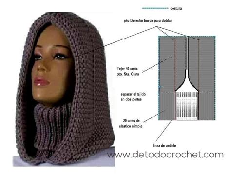 C Mo Tejer Capucha Con Cuello Alto En Crochet Y En Dos Agujas