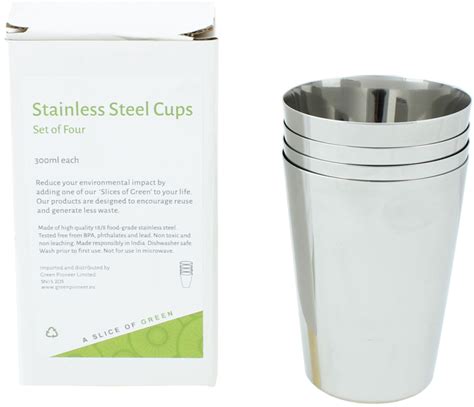 A Slice Of Green Stainless Steel Cups Set Of 4 A Slice Of Green