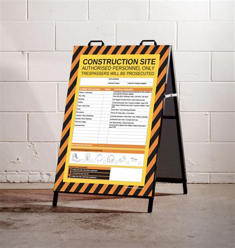 Aframe Safety Sign Hazard board - Health and Safety Signs