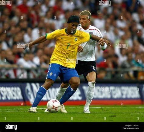 Brazils Ronaldinho And Englands David Beckham Credit Image