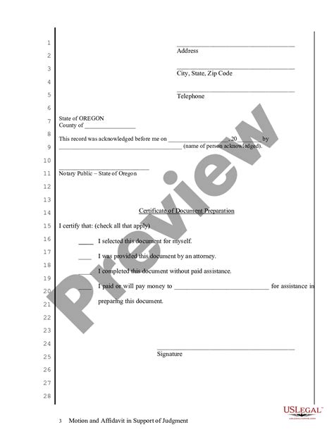 Oregon Motion And Affidavit In Support Of Judgment US Legal Forms