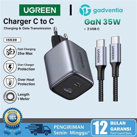 Jual UGREEN Adapter Charger Set IPhone 15 Series Ipad Pro PD With Kabel