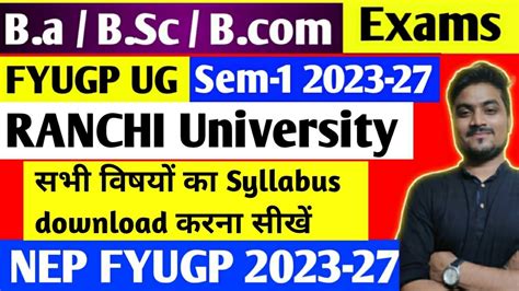 Ranchi University Fyugp Ug Sem Syllabus