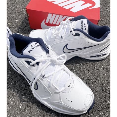 【พร้อมส่งของแท้ รุ่นนี่ใส่ตรงไซส Nike Air Monarch 4 White Navy แฟชั่น