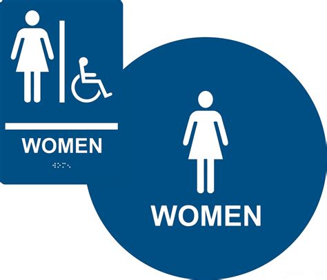 Ada Compliant Womens Restroom Sign Bundle Braille Wall Sign And Door