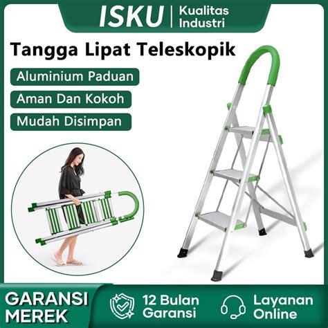 Jual Isku Tangga Lipat Multifungsi Rumah Aluminium Step Tangga