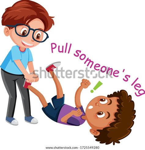 English Idiom Picture Description Pull Someones Stock Vector Royalty