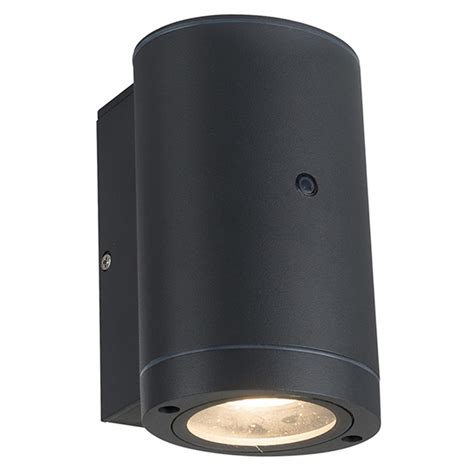 Led Buitenlamp Kingston Ovaal Antraciet Downlighter Met Sensor Ip44