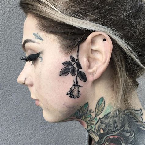 Discover More Than 75 Rose Tattoo On Side Of Face Best In Cdgdbentre