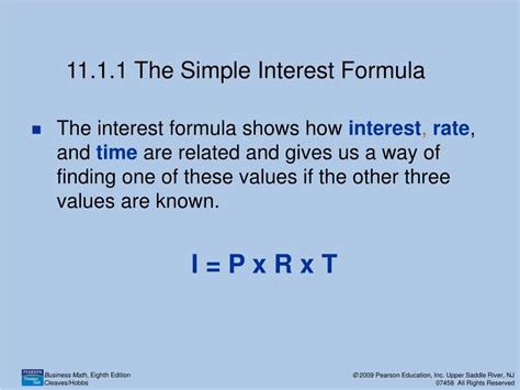 Ppt 111 The Simple Interest Formula Powerpoint Presentation Id444269