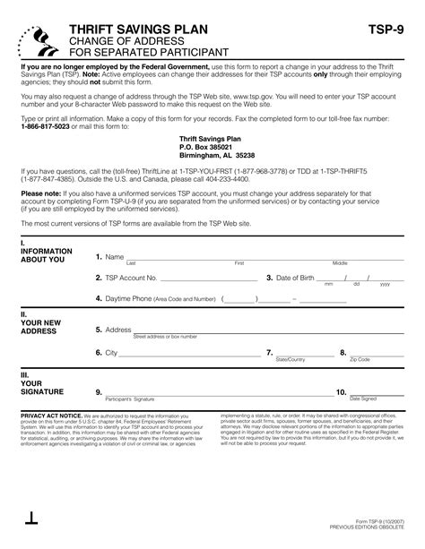 Tsp 9 Form ≡ Fill Out Printable Pdf Forms Online