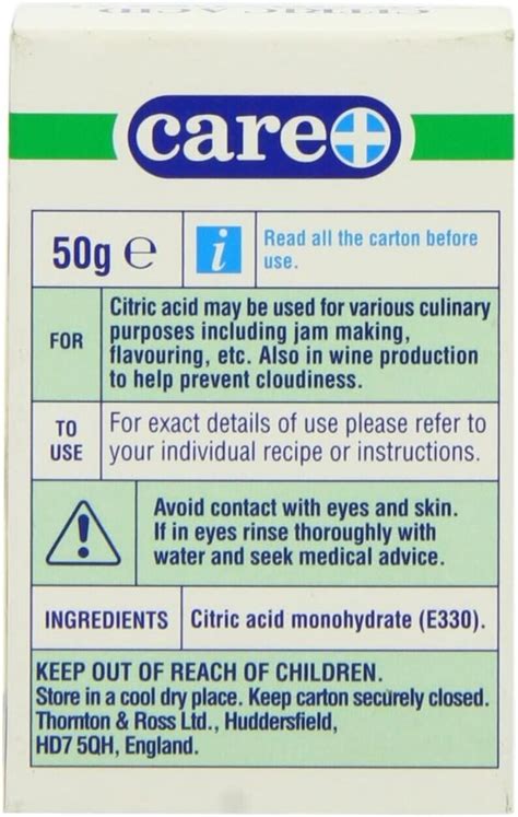 Care Citric Acid Monohydrate 50g