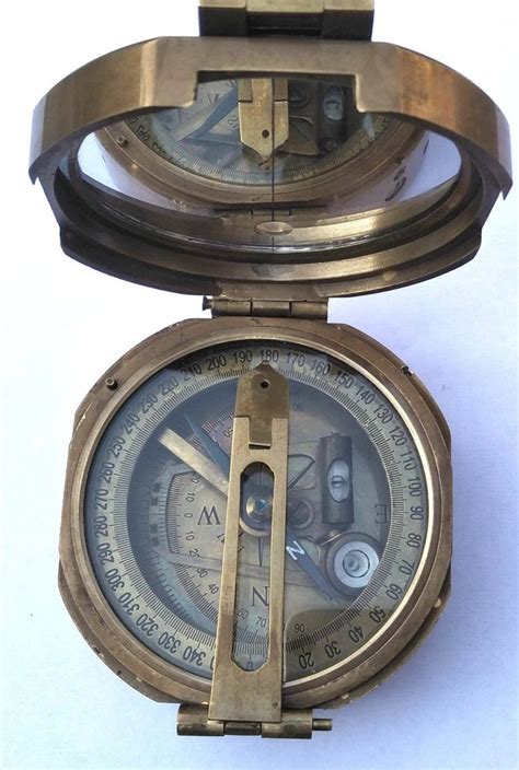 Antique Compass Solid Brass Kelvin Hughes Brunton Compass