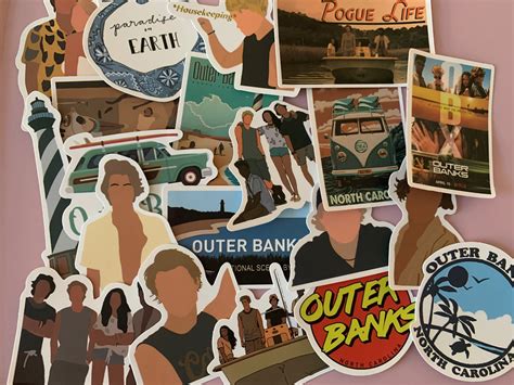 Outer Banks Stickers Outer Banks Sticker Packs 25 Or 50pck Etsy