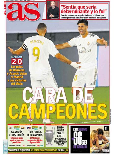 La Portada Del Diario As 11 07 2020