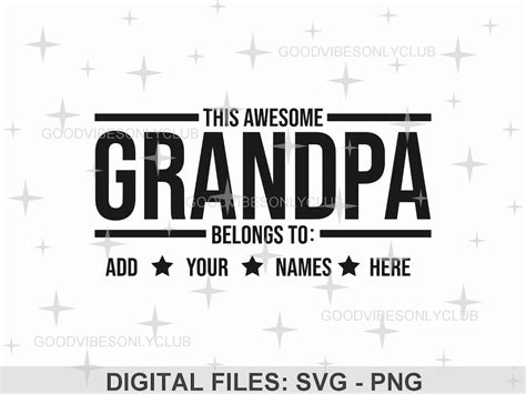 This Awesome Grandpa Belongs To SVG PNG Personalized Grandpa Gift