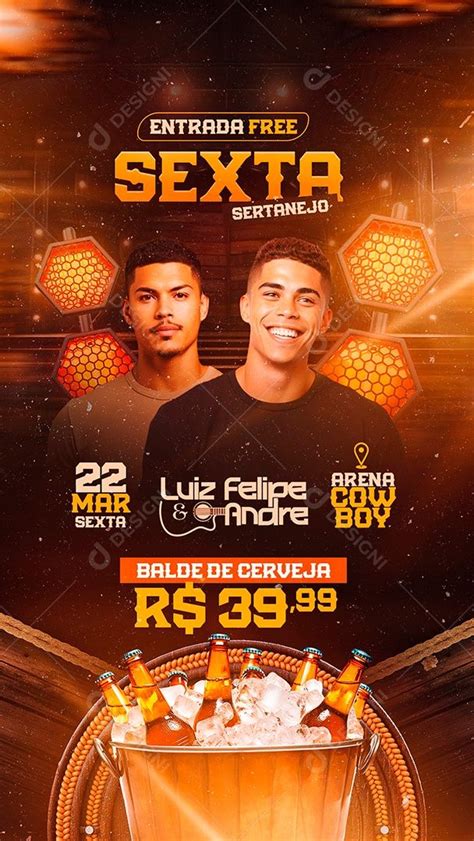 Story Flyer Sexta Sertanejo Luiz Felipe E Andre Arena Cowboy Social