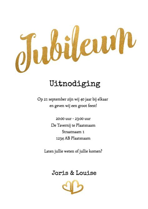 Jubileum Goud Jubileumkaarten Kaartje Go