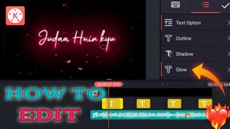 How To Create Glowing Text In Kinemaster Black Screen Status Kaise