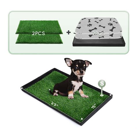 HQ4US 4LEGS Dog Grass Pad with Foldable Dog Litter Box,Small Liner Base