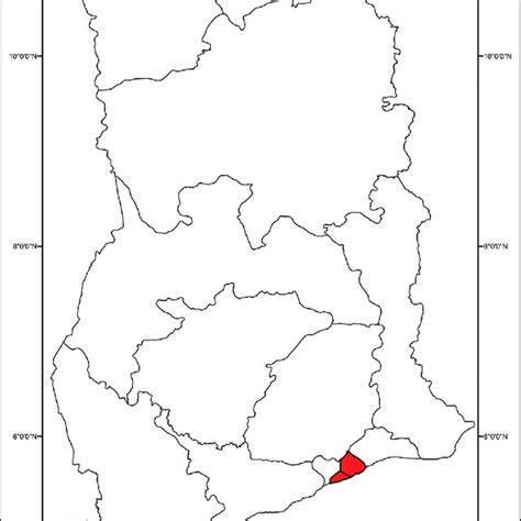 Location Map Of Greater Accra Region Showing Gama Source Adapted From Download Scientific