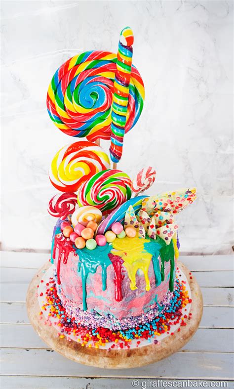 Rainbow Lollipop Birthday Cake - Dark Chocolate Mud Cake with Coffee ...