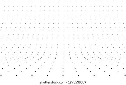 Dots Curved Background Empty In Perspective Stock Vector Royalty Free