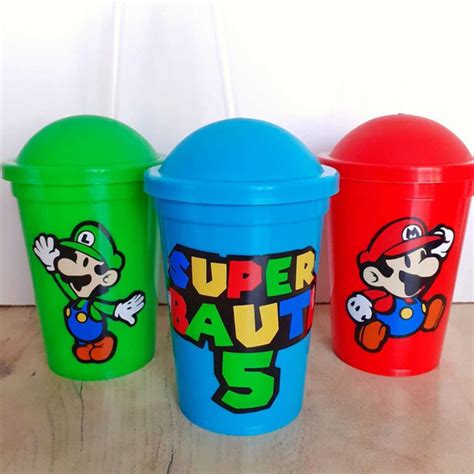 Etiquetas Para Vasos De Mario Bros Mercadolibre Ar